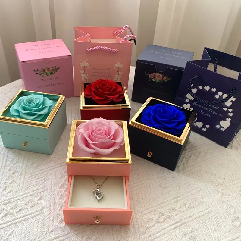 fabulove eternal rose engraved necklace valentines mother day eternal rose preserved rose eternal rose box with necklace
