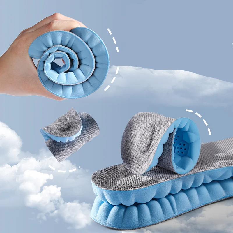 Breathable Ultra Soft Polyurethane Insole with Arch Support and Thick Sport Pad Ideal for Absorbing Impact