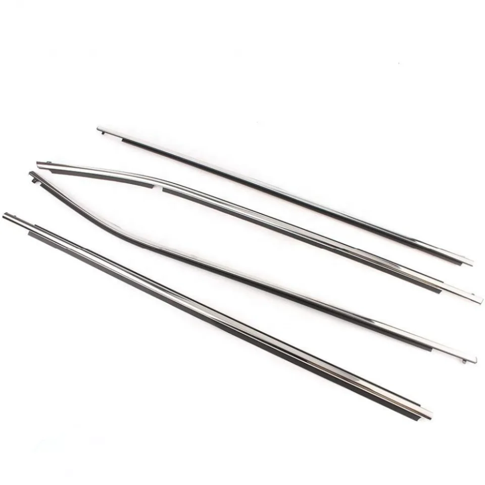 4Ps Chrome Flocked Corolla 2016 Car Window Door Belt Molding Weatherstrip Rubber Seal Weather Strip Seal For Toyota Corolla 2014