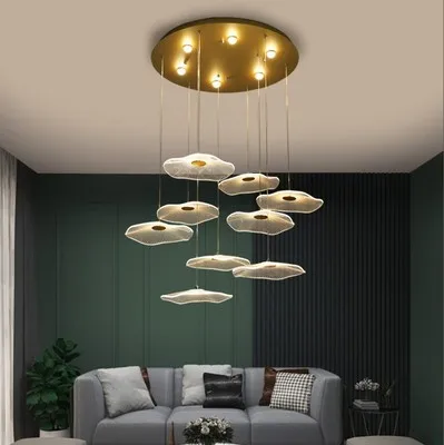 wholesale creative indoor home hotel villa decoration jellyfish shape stair acrylic led chandelier