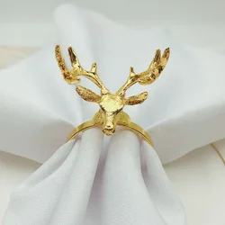 Christmas Reindeer napkin rings Gold Deer Napkin rings Cheap Napkin Ring Christmas for Wedding Decoration HWC06