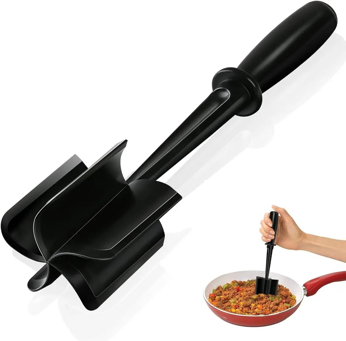 Kitchen Tool Professional Heat Resistant Masher Smasher Handheld Meat Chopper