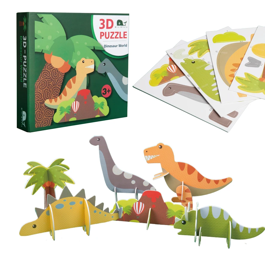 
Miniwhale Factory Price Custom Kids Educational Toys Jigsaw Puzzles Diy Model 3D Paper Puzzle 