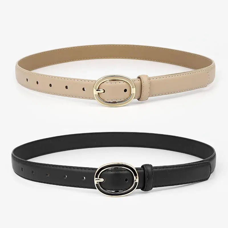 New Lady Leather Belt Fashion Buckle Belt Simple Decoration Real Leather Belt Wholesale