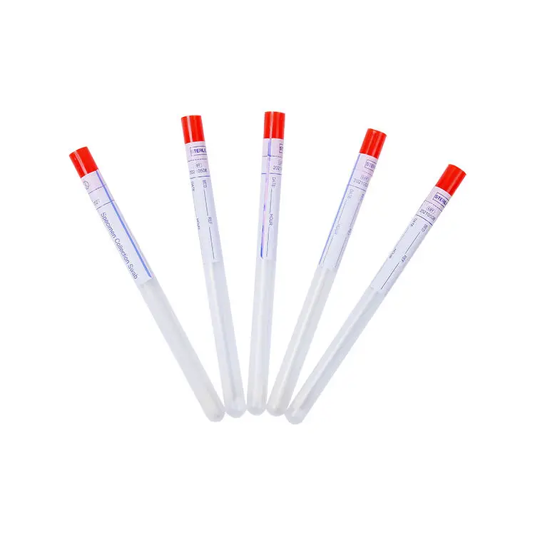 Medical Consumables Sterile Disposable Nasal Oral Throat swab 15cm PP Tube Sterile Swab Stick