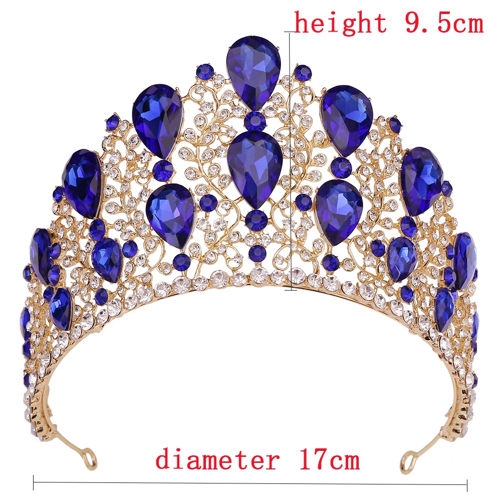 BELLEWORLD H1412 alloy royal toyota crown fashion rhinestone crystal baroque birthday tiara pageant crowns for queens