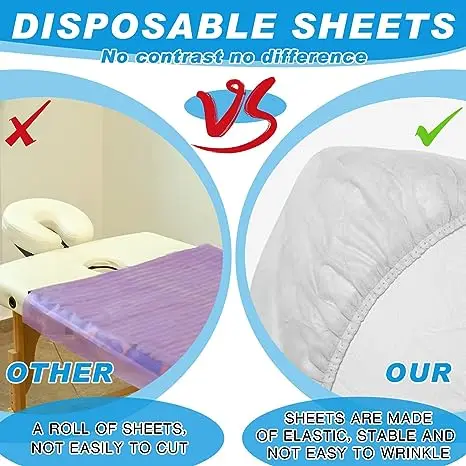 Disposable Bed Sheets 100 Pcs Massage Table Sheets Non Woven Fabric SPA Bed Cover Breathable for Massage Beauty Tattoos