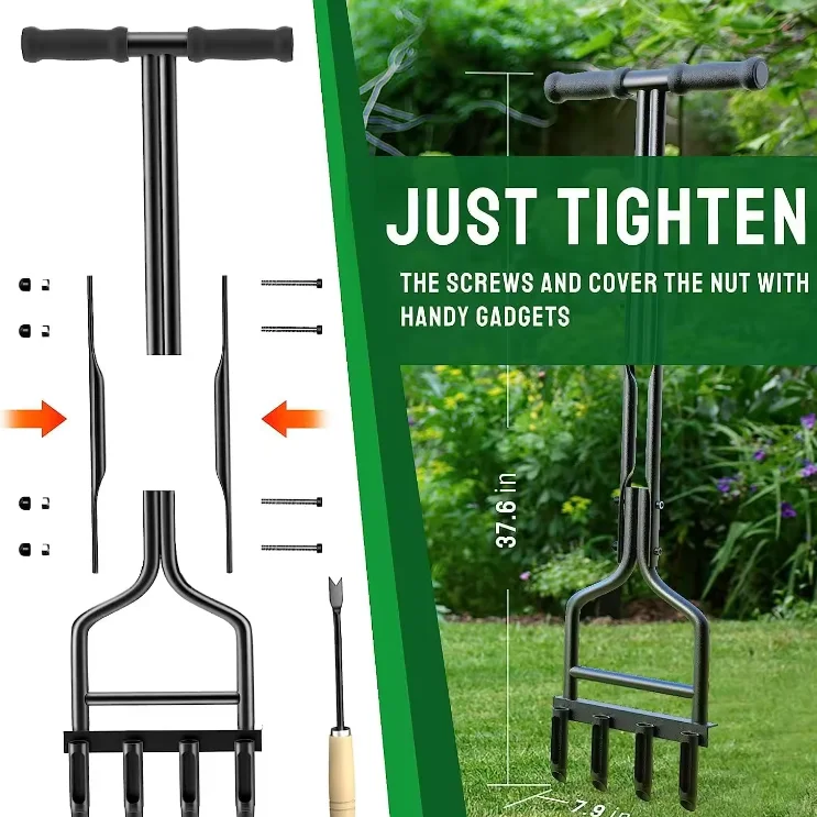 Lawn Aerator Coring Tool Manual Soil Storage Basket Yard Tine Yard Aeration Tool Soil Manual lawn aerator
