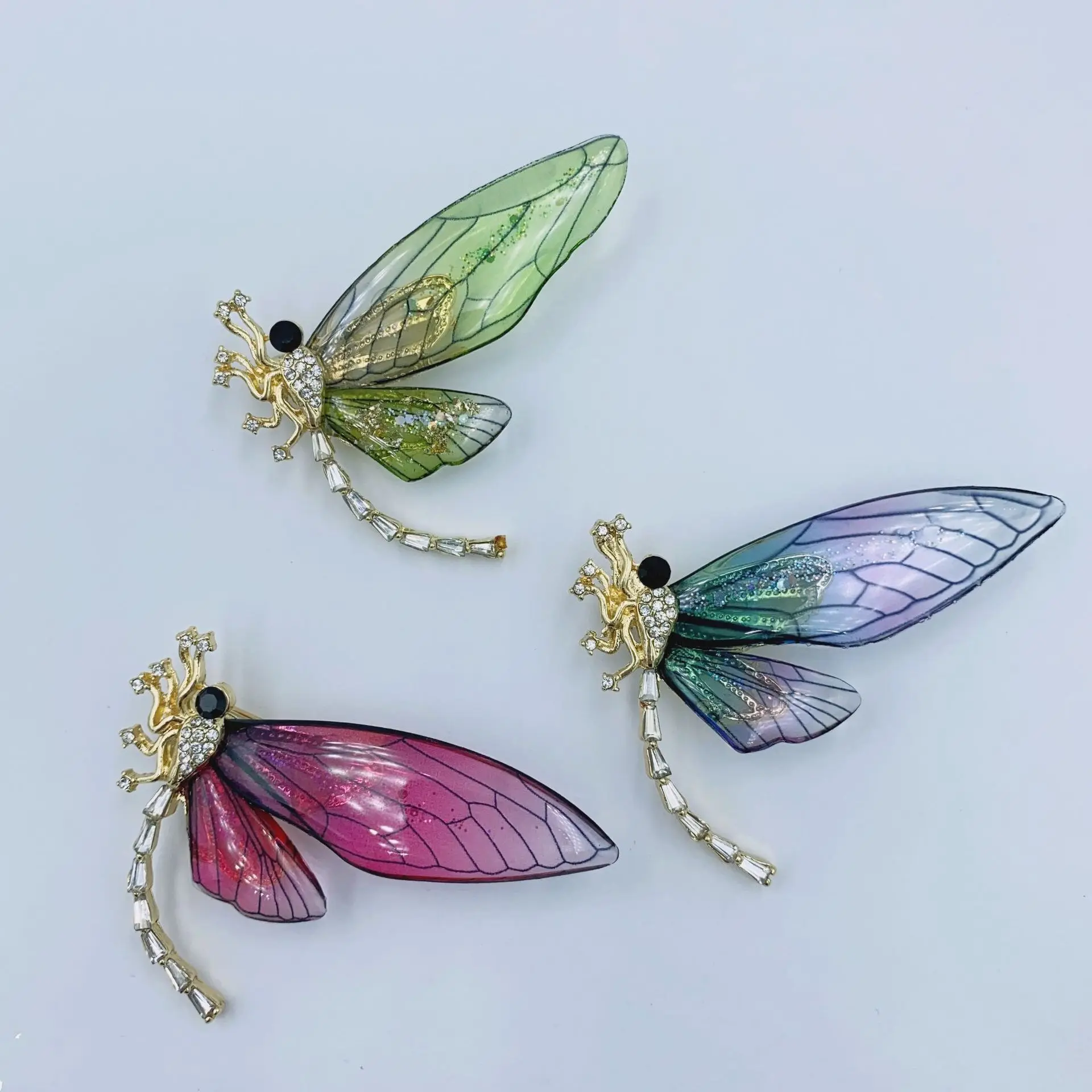 fashion ornament jewelry women suit corsage butterfly dragonfly bee brooch pin blazer bag scarf badge insect gems lapel brooch