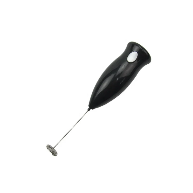 Black color classic one-touch button electric eggbeater milk frother cheap coffee mixer with 2AA battery