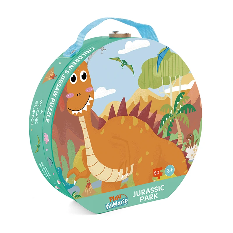 educational jigsaw puzzle toy jurassic park dinosaur pattern 80 pieces diy paper for