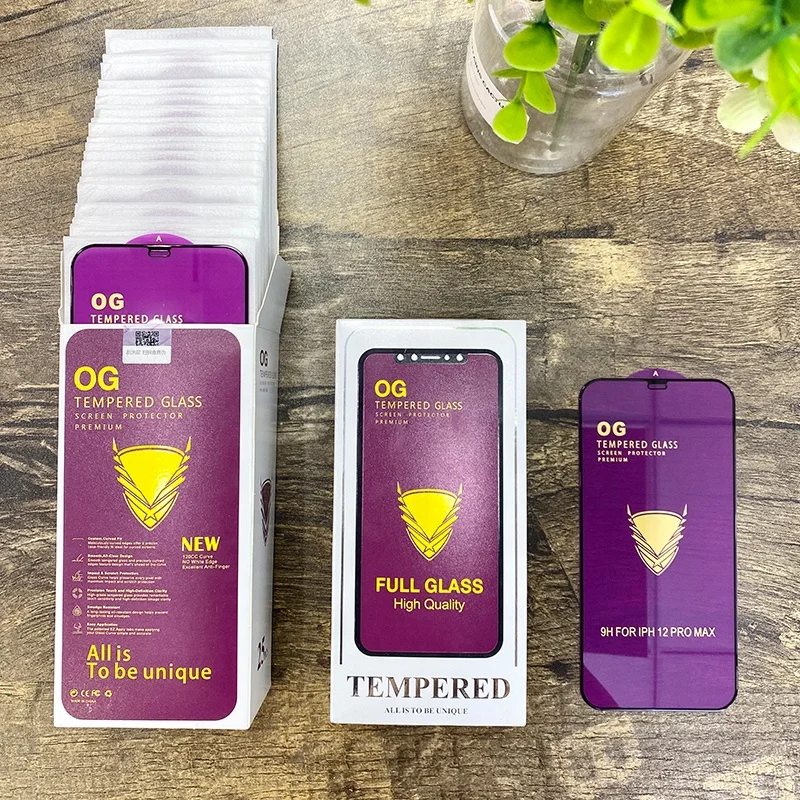 3D Golden Armor Tempered Glass Screen Protector film For iphone 14 13pro max 12 OG 9H Hardness Protective Big Curved