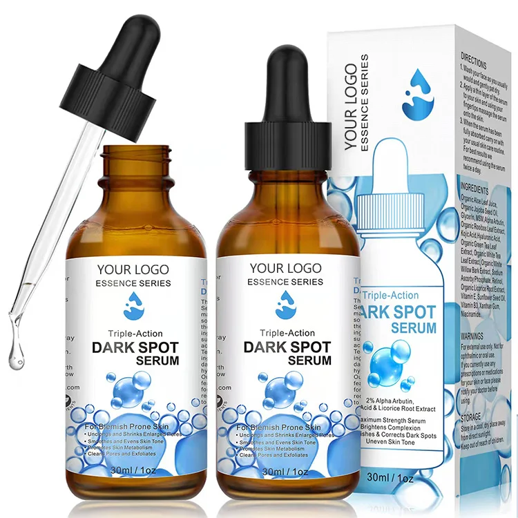 Hot Sale Natural Organic No Side Effects Freckle Wrinkles Brightening and Whitening facial Serum With Hyaluronic Acid