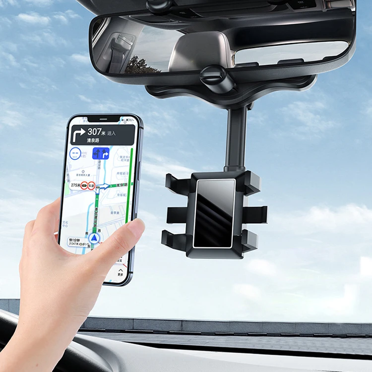 Rotatable and Retractable Car Phone Holder Universal Car Phone Holder Mount Rear View Mirror Phone Holder