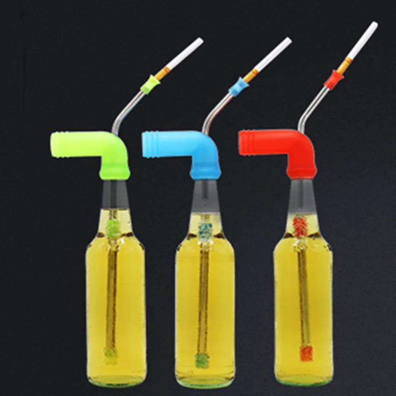 Bottled Glass with Clean Brush Beer Snorkel  Customizable Logo Packaging Suitable for Parties Talk Show Clubs