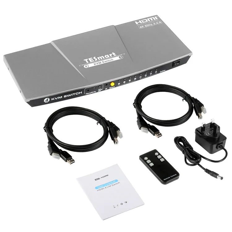 USB2.0 for printers, HDR 10 and Complaint with HDCP 2.2 USB drives, etc 4x1 HDMI KVM Switch 4K@60Hz