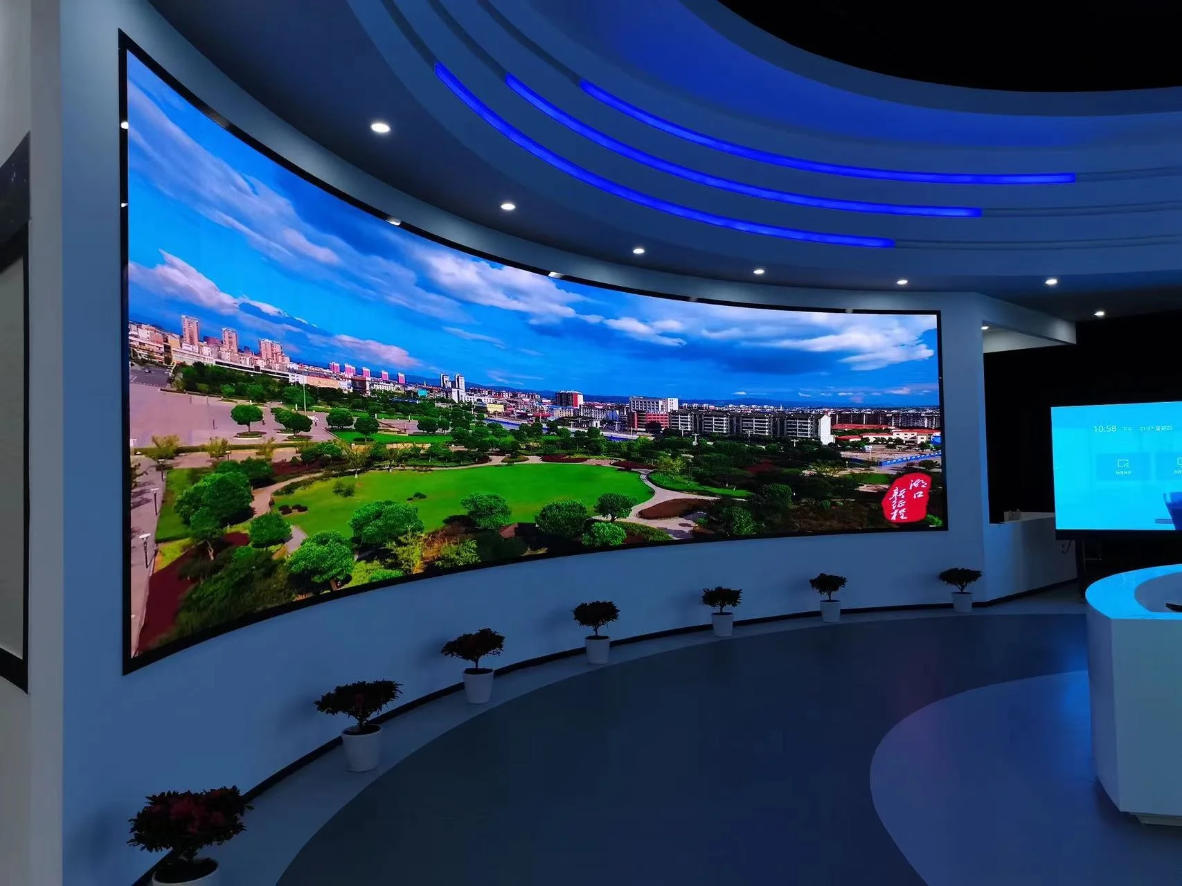 led screen display for airport ultra-clear film screen for school low power consumption U-shaped screen indoor
