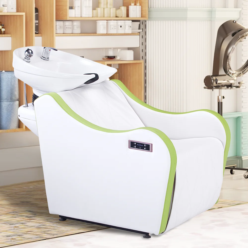 Factory Supplier Luxury Modern White Electric Massage Shampoo Bed Salon Sink Hair Washing Chair