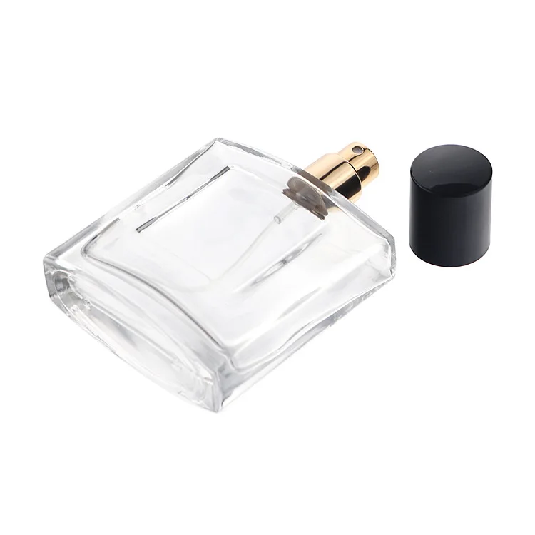 Free sample designer 50ml 50 ml vintage empty gray clear color square perfume glass bottles for turkey