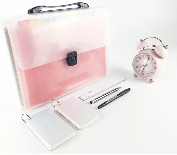 YIHENG Plastic Rainbow Color Layers A4 Document Holder Desk File Storage Bag 13 Pocket Expandable File Organizer Filling Folder