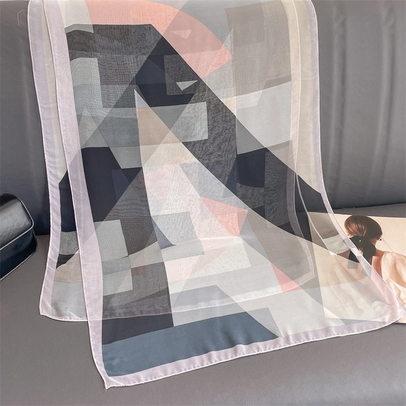 A leaf Undercap Flora chiffon scarf Multicolor Stock 50*160cm Bulk