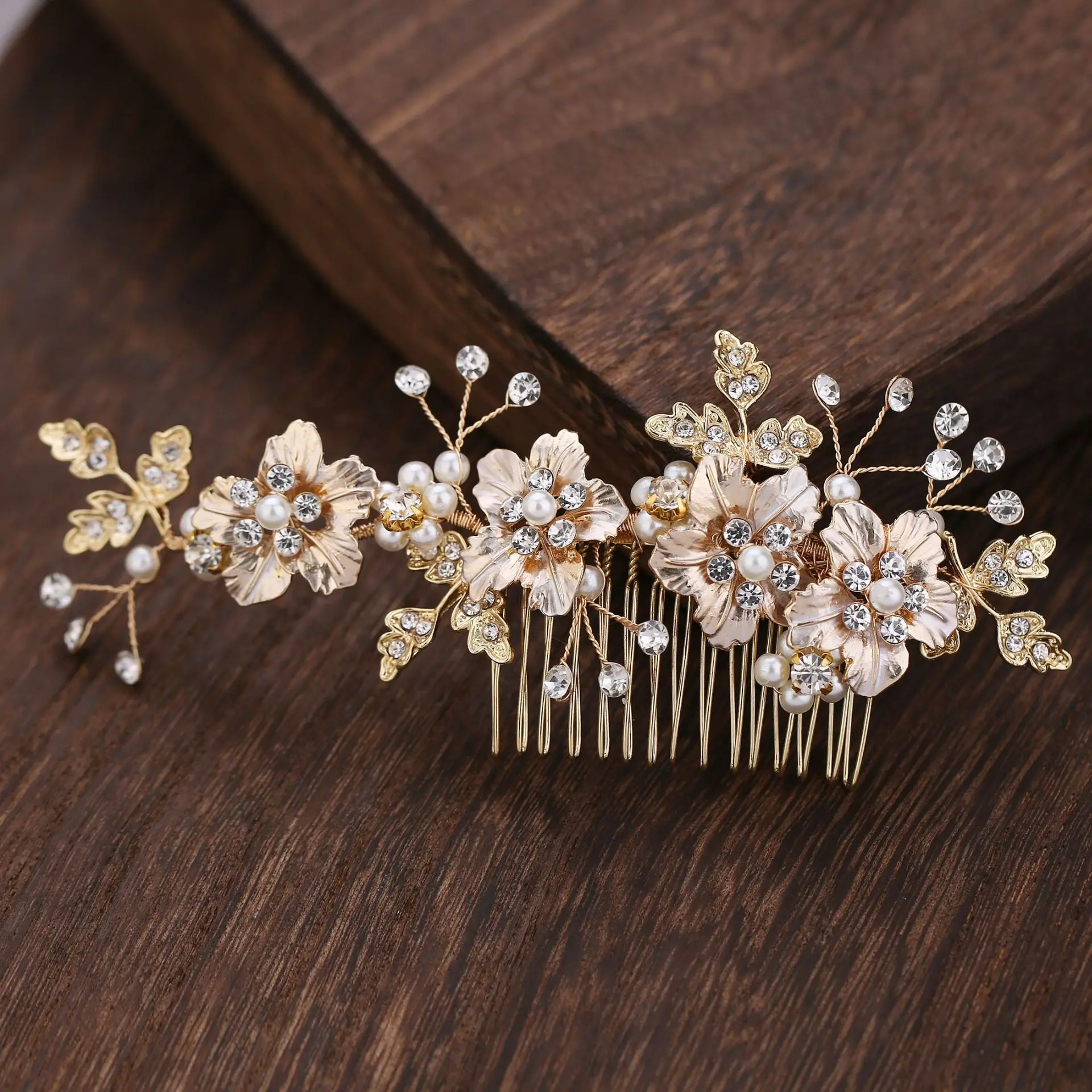 MC757 Fashion Bridal Flower Hair Combs Women Handmade Headpieces Wedding Hair Jewelry