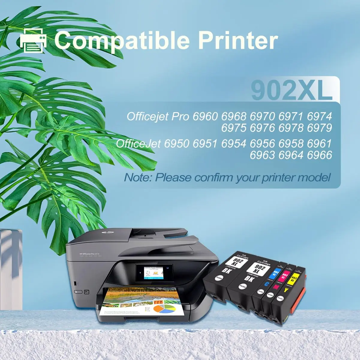 Картриджи высокой четкости 902XL для принтера HP Combo Pack (5 шт.) совместимые с чернильными картриджами