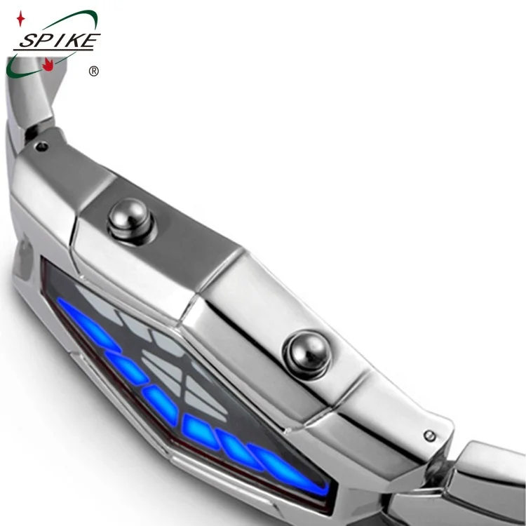 Metal lava iron samurai watch led display