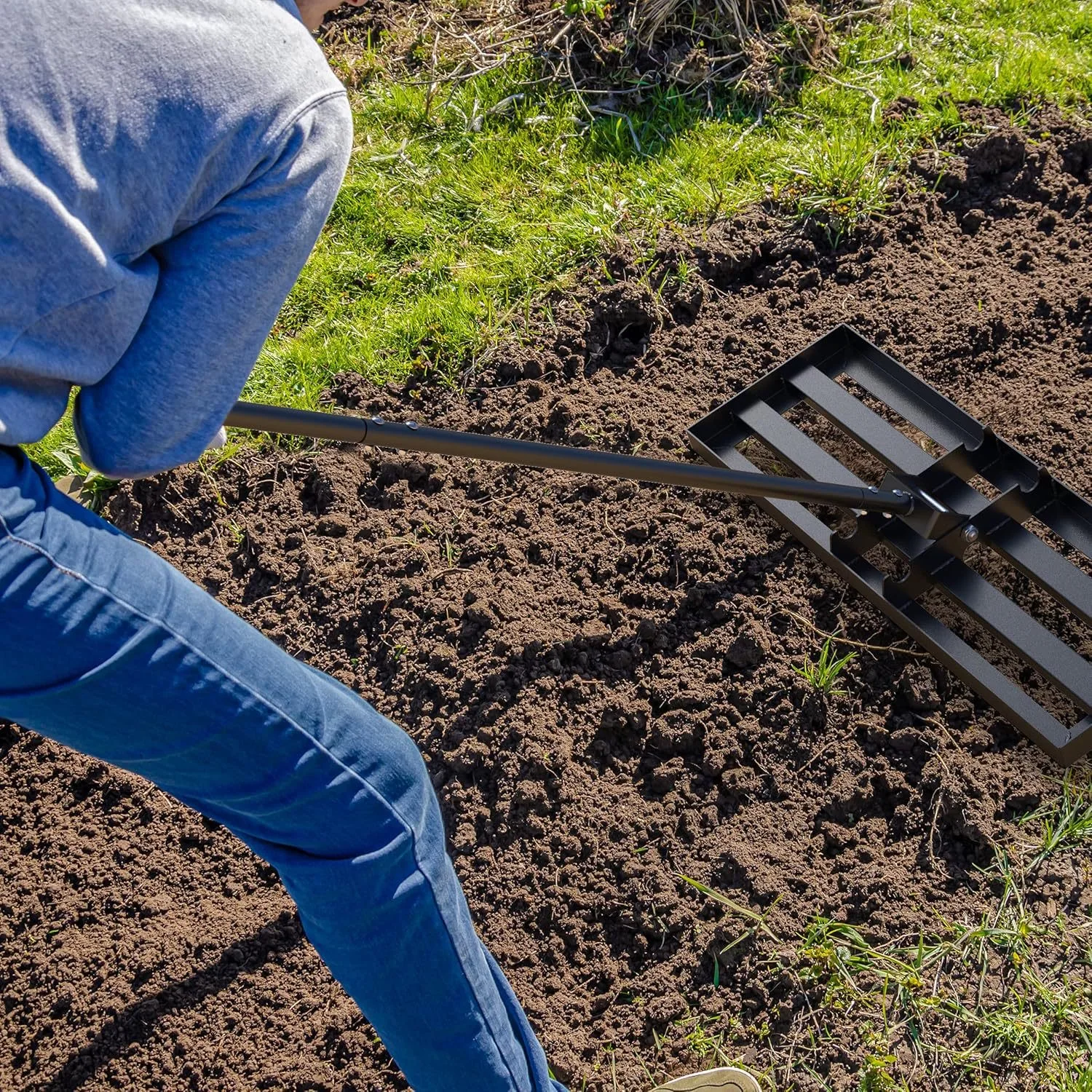 Handle heavy ground board rake golf leveler garden lawn rake lawn leveling rake sand and soil shredder