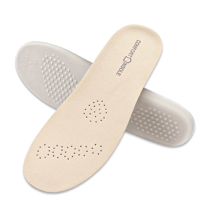 Cowhide Sheepskin Insoles for Shoes Latex Sport Insole Arch Support Shoe Pads Shock Absorbing Plantar Fasciitis Template Inserts