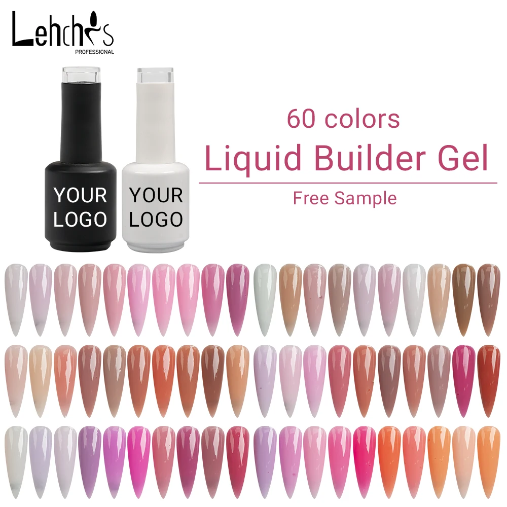 Lehchis 72 Colors HEMA Free Self Leveling Acrylic Extension Gel Liquid Milky White Jelly BIAB Gel Polish Builder in Bottle