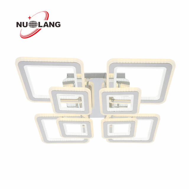 
chrome color Acrylic New Design Square LED Chandelier For Dinning Room 