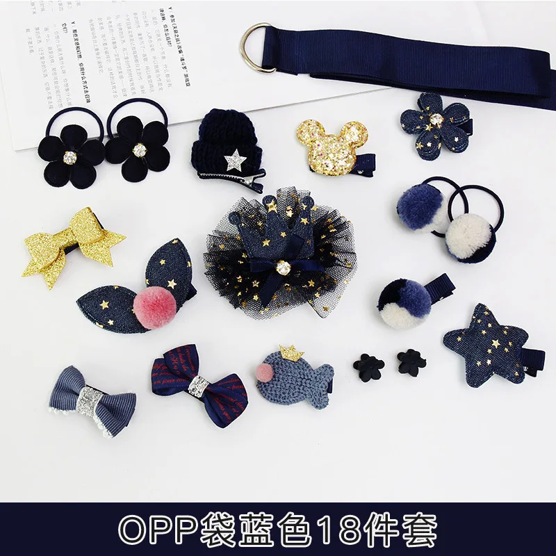 Hair clip set Cute Hair Accessories Girl cartoon headwear Bow Flower animal Hairpin hair ring Elastic Headdresss