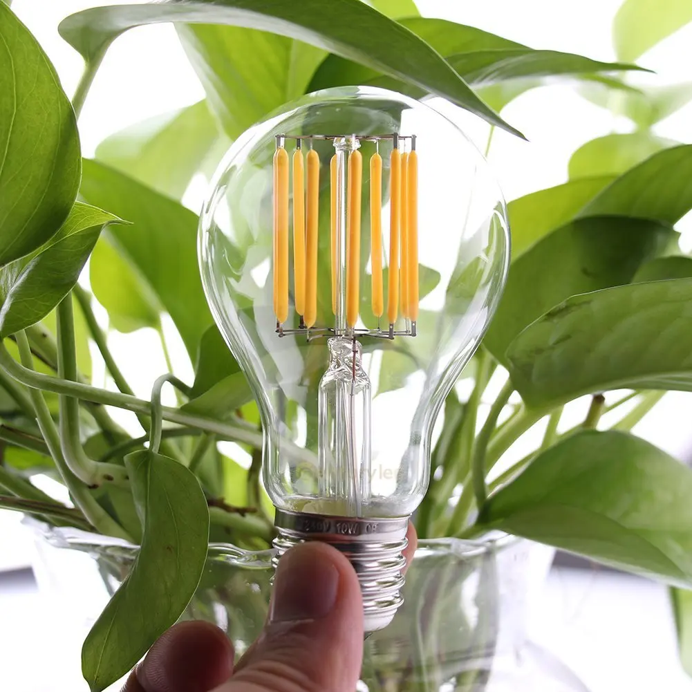 ZHONG SHAN Vintage LED filament Bulb Dimmable A19 10W 110V 220V 2700K E26 E27 BASE Globe Bubble for Hanging Light Bulb replacing