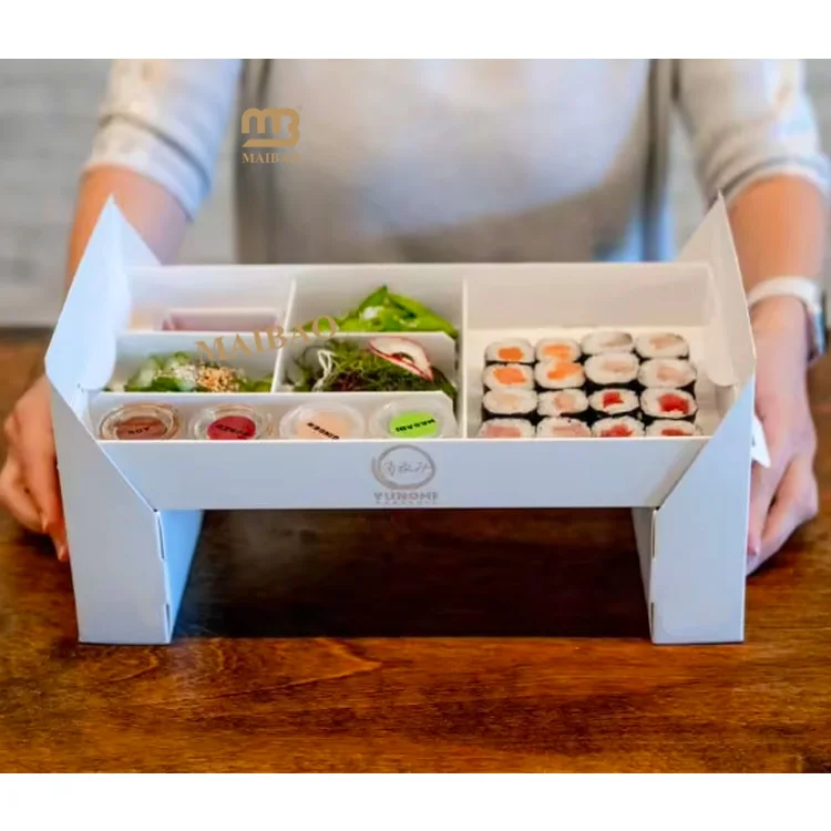 Custom Logo Paper Bakery Treat Catering Box Mini Zaatar Bread Paper Packaging Box Take Away Food Snack Sandwiches Dips Chips Box