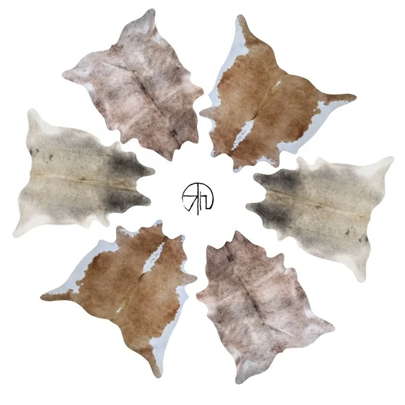 Wholesale Cow Area Carpets For Living Room Custom Design Shape Cowhide Rug For Decoration Rugs