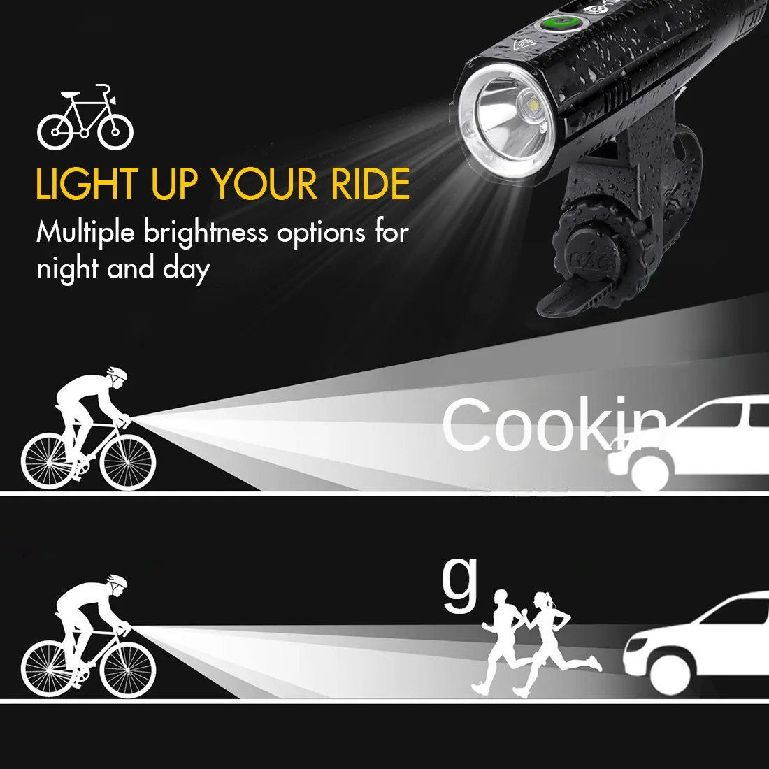 800LM Aluminum Alloy Type-C Fast Charging Port Cycling Equipment Mountain Bike Induction Warning Accessory Bicycle headlight