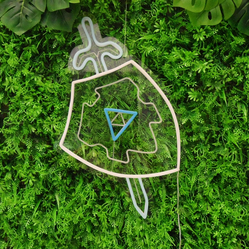 Быстрая доставка игровой потоковый Меч Щит СВЕТОДИОДНЫЙ акриловый дизайн Zelda неоновый Световой знак 4 Вт светодиодный