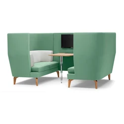 Commercial curved office meeting sofa pod booth