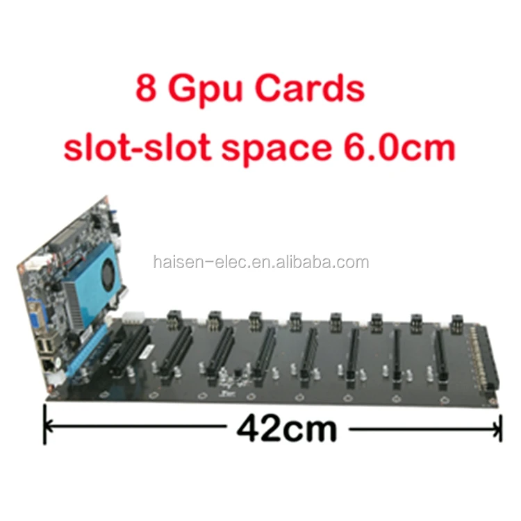  Материнская плата HAISEN 8 GPU BTC ETH для майнинга 1U материнская шасси процессора Intel