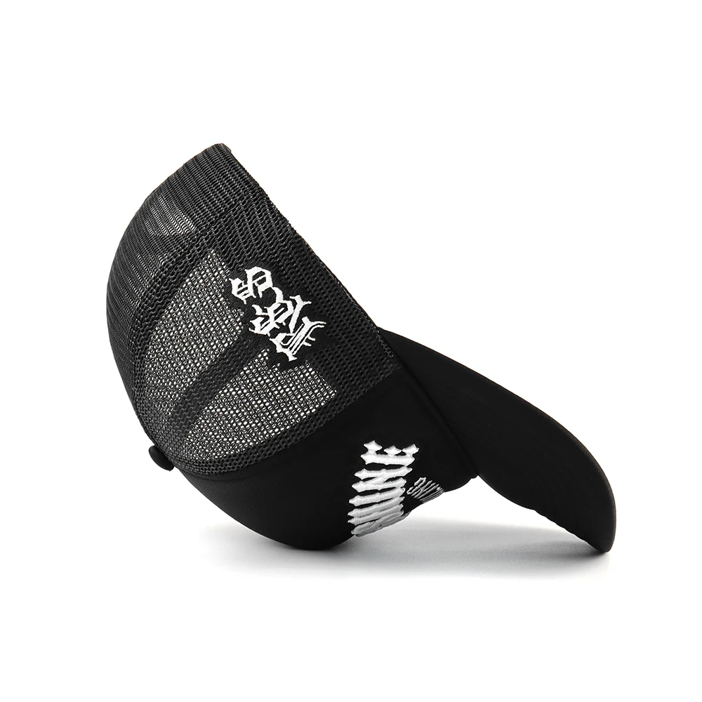 Wholesale Custom Printed Logo Custom Foam Truck Mesh Cap 3d Puff Print Trucker Hat  Gorras Mesh Trucker Hat with Rubber Patch