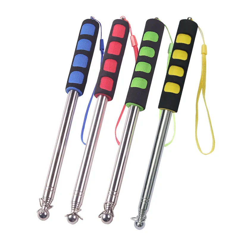 Stainless Steel Telescoping Flagpole Tour Guide Teachers Flag Sign with Non-slip Sponge Cover Grip Handle
