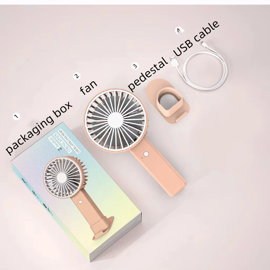 Rechargeable Portable fan USB Desk Powered Small Fan Mini Charging Table Handheld Fan with Base
