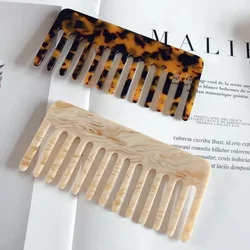 Detangle Acetic Acid Hair Comb Portable Leopard Marble Cushion Custom Wide Tooth Comb