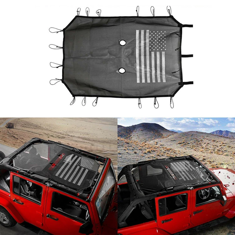 JP16 ODM Top Sun Shade Net Cover Durable Mesh Sunshade for Wrangler JK JL