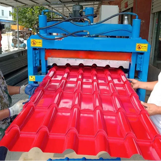 PPGI PPGL GI coils double tile pressing machine roof sheet machine