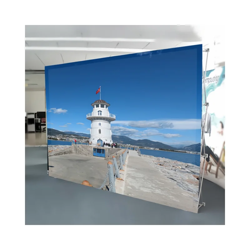 Tension Fabric Backdrop Pop Up Banner Trade Show Folding Popup Banner Advertising Exhibition Pop Up Banner