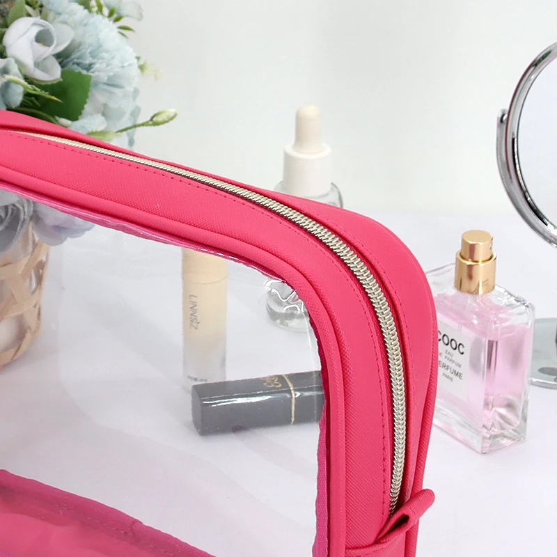 Wholesale TPU PVC Toilet wash Bag Waterproof Clear Transparent Beauty Toiletry Cosmetic Make Up Makeup Bag for Travel