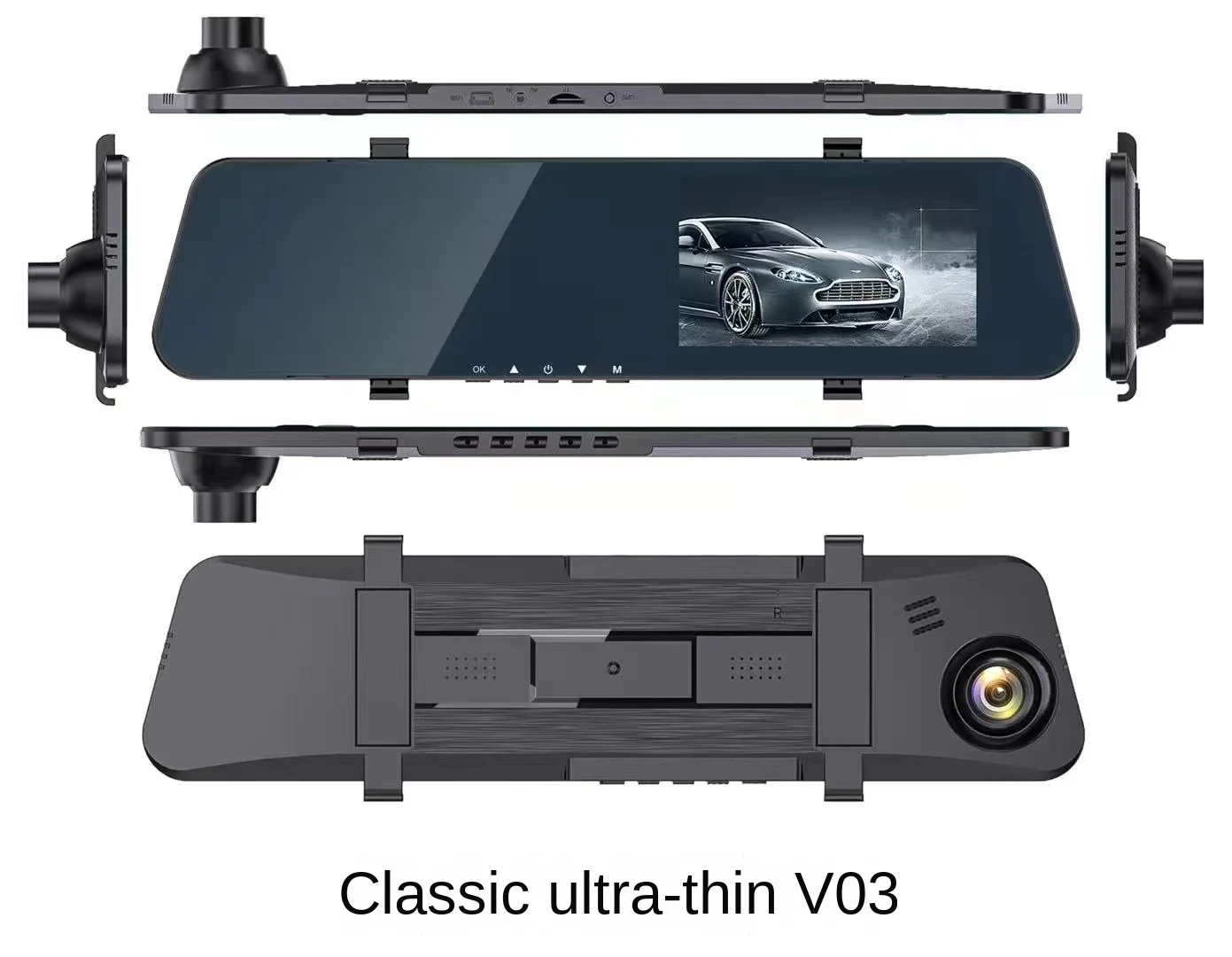 Wide Angle 1080P Anti-glare Parking Monitor Driving Recorder  Rear View Mirror Front And Rear Dash Cam Dashcam Car Camera