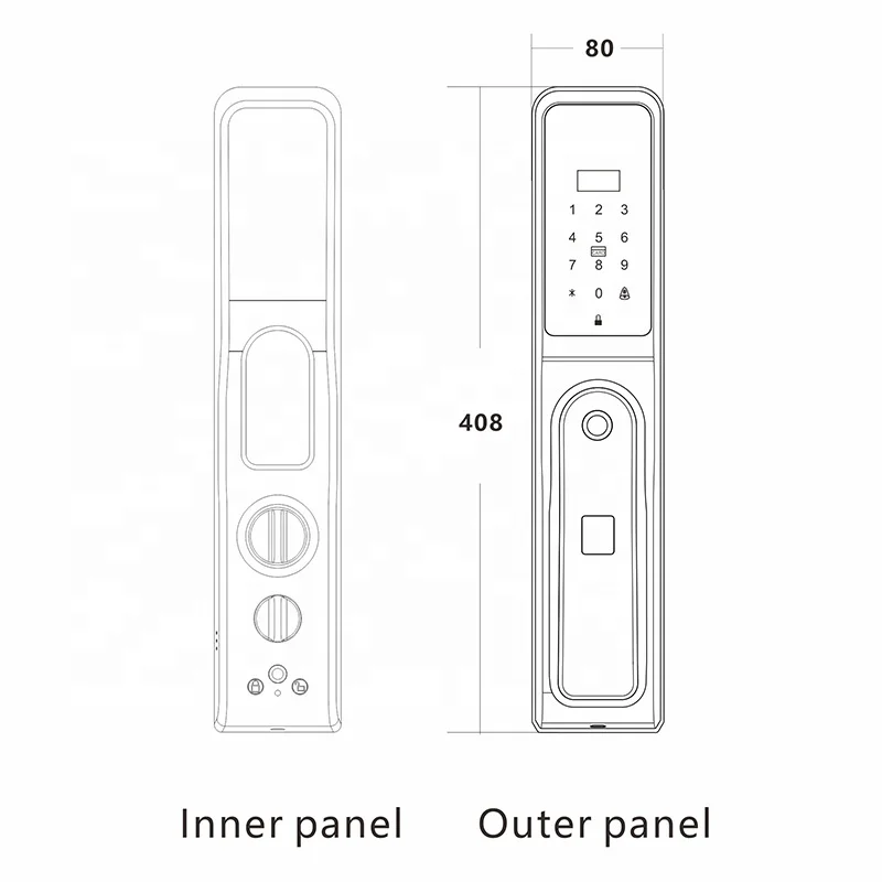 New Design Wholesale Price Outdoor tuya zigbee door lock Electronic Smart Door Lock with Camera